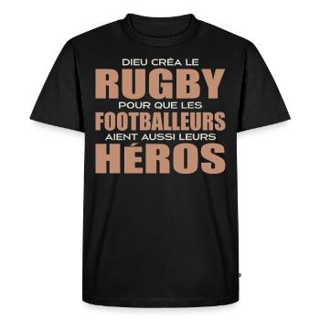 Rugby, rugby sport, rugby humour, rugby - T-shirt Premium bio Homme - noir - Devant - Nico (187cm)