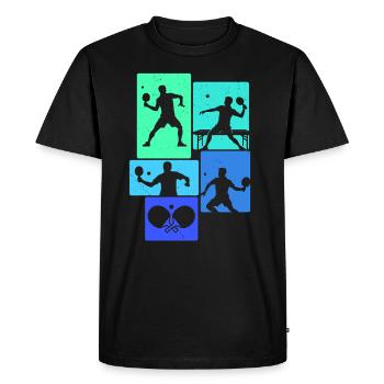 Tennis de table Joueurs de tennis de table Ping Pong - T-shirt Premium bio Homme - noir - Devant - Nico (187cm)