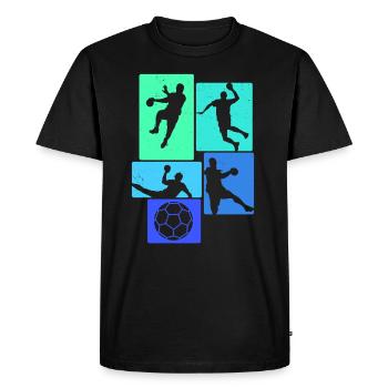 Handball Joueurs de handball - T-shirt Premium bio Homme - noir - Devant - Nico (187cm)