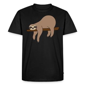 Sloth branch - Men's Premium Organic T-Shirt - black - Front - Nico (187cm)