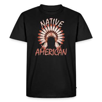 Apache Indianer - Männer Premium Bio T-Shirt - Schwarz - Vorne - Nico (187cm)