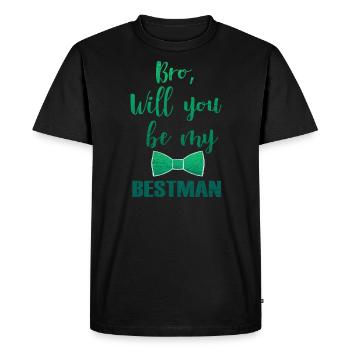 Frère du mariage marié, cadeau de mariage - T-shirt Premium bio Homme - noir - Devant - Nico (187cm)