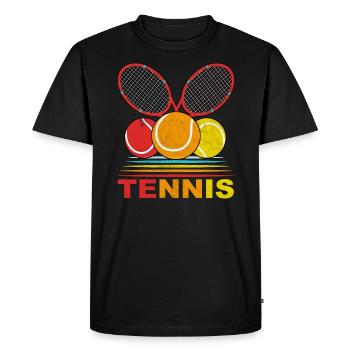 Raquette de tennis - T-shirt Premium bio Homme - noir - Devant - Nico (187cm)