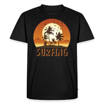 Surf surf surf - T-shirt Premium bio Homme - noir - Devant - Nico (187cm)