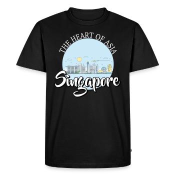 Singapore - Men's Premium Organic T-Shirt - black - Front - Nico (187cm)
