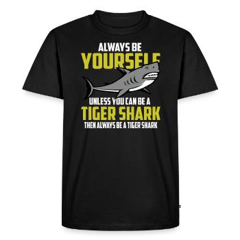 Requin tigre animaux marins animaux requins requins animaux marins - T-shirt Premium bio Homme - noir - Devant - Nico (187cm)