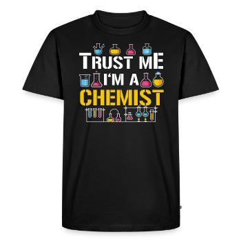 chemist - Men's Premium Organic T-Shirt - black - Front - Nico (187cm)