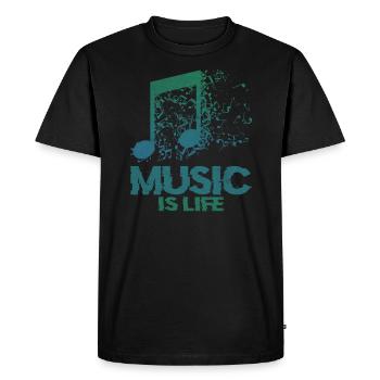 La musique c'est la vie - T-shirt Premium bio Homme - noir - Devant - Nico (187cm)