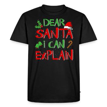 Christmas Santa Claus Christmas Present Xmas - Men's Premium Organic T-Shirt - black - Front - Nico (187cm)