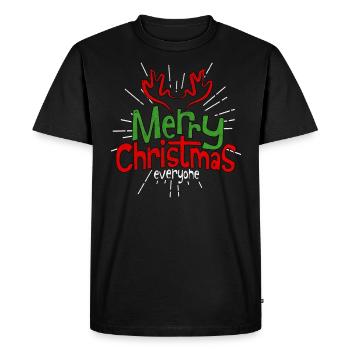 Merry Christmas Christmas Present Reindeer Moose - Men's Premium Organic T-Shirt - black - Front - Nico (187cm)