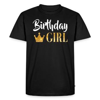 Fille d’anniversaire - T-shirt Premium bio Homme - noir - Devant - Nico (187cm)