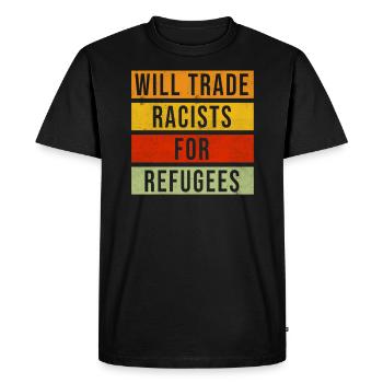 Antifa socialisme antifasciste et antiraciste - T-shirt Premium bio Homme - noir - Devant - Nico (187cm)