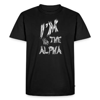 Wolf Wolves - I am the alpha - Men's Premium Organic T-Shirt - black - Front - Nico (187cm)