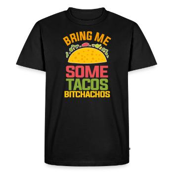 Paroles de sarcasmes drôles de tacos - T-shirt Premium bio Homme - noir - Devant - Nico (187cm)