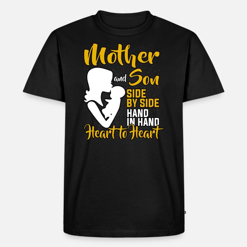Mama Mutterliebe Sohn - Männer Premium Bio T-Shirt - Schwarz