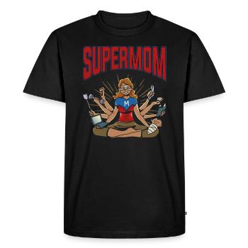Maman Maman Super-héros Superma Supermom - T-shirt Premium bio Homme - noir - Devant - Nico (187cm)
