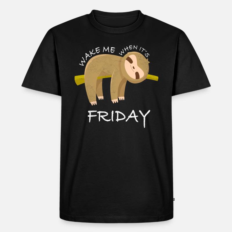 Faultier lustige Sprüche - Männer Premium Bio T-Shirt - Schwarz
