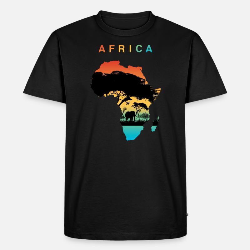 Afrika Elefant Flagge - Männer Premium Bio T-Shirt - Schwarz