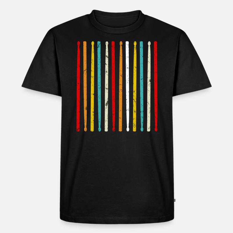 Drumsticks - Männer Premium Bio T-Shirt - Schwarz
