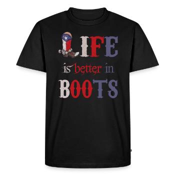 Texas Dallas Cowboy Bottes Wild West Western - T-shirt Premium bio Homme - noir - Devant - Nico (187cm)