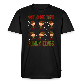 Elf cute elves Christmas elf - Men's Premium Organic T-Shirt - black - Front - Nico (187cm)