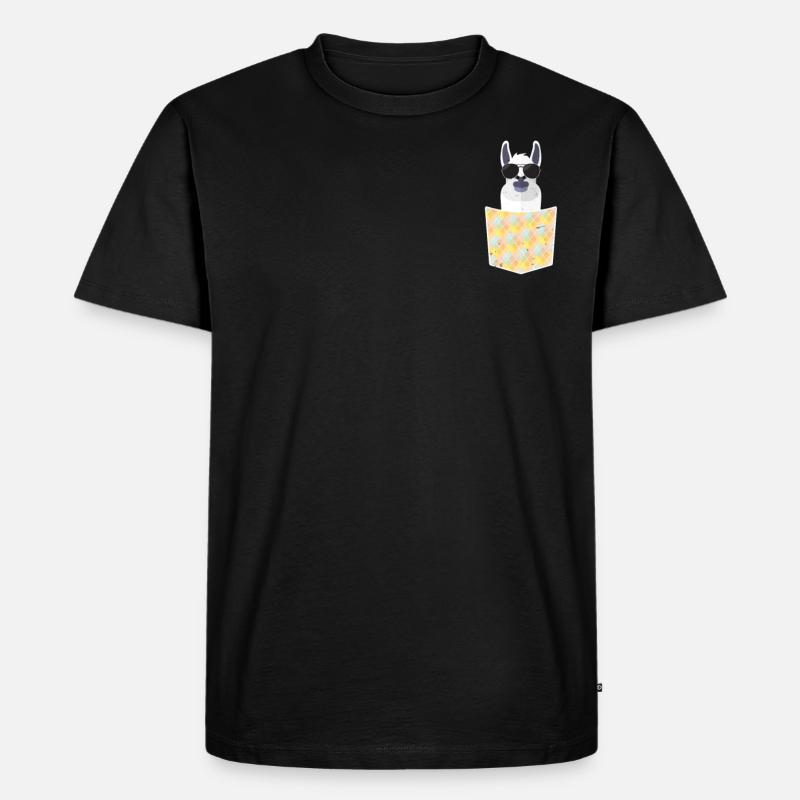 Llama - Männer Premium Bio T-Shirt - Schwarz