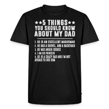 Père et fille - T-shirt Premium bio Homme - noir - Devant - Nico (187cm)