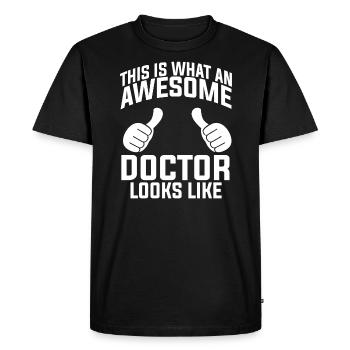 Docteur Médecin Docteur Docteur Doctor Doctor - T-shirt Premium bio Homme - noir - Devant - Nico (187cm)