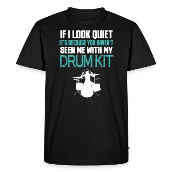 Drum Drumsticks Drummer Drum Bass - T-shirt Premium bio Homme - noir - Devant - Nico (187cm)