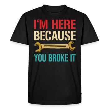Mécanicien mécanicien mécanicien - T-shirt Premium bio Homme - noir - Devant - Nico (187cm)