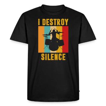 Je détruis le silence - T-shirt Premium bio Homme - noir - Devant - Nico (187cm)
