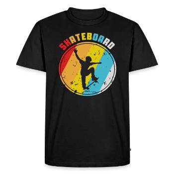 Retro skater vintage skateboard skate sk8 - Men's Premium Organic T-Shirt - black - Front - Nico (187cm)