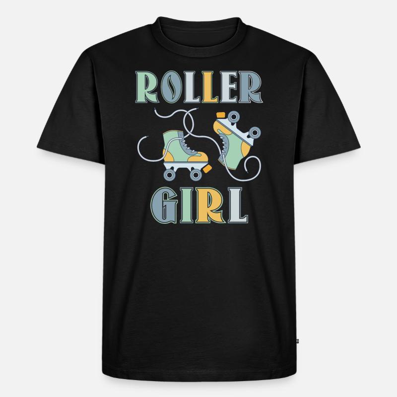Roller Girl - Männer Premium Bio T-Shirt - Schwarz