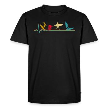 Battement de coeur de surfeur - T-shirt Premium bio Homme - noir - Devant - Nico (187cm)