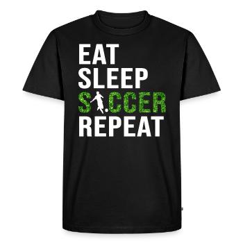 Eat Sleep Soccer Repeat - Men's Premium Organic T-Shirt - black - Front - Nico (187cm)