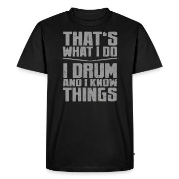 Batteur batterie percussions batterie - T-shirt Premium bio Homme - noir - Devant - Nico (187cm)