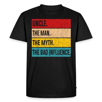 oncle - T-shirt Premium bio Homme - noir - Devant - Nico (187cm)
