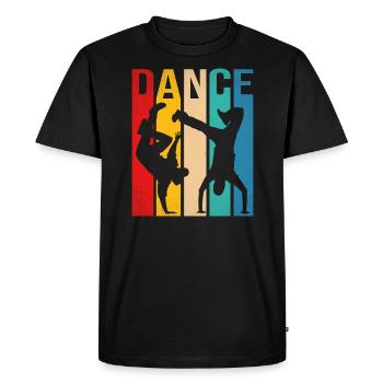 Retro Dancer Dancing Breakdancing Bboy Breakdancer - Men's Premium Organic T-Shirt - black - Front - Nico (187cm)