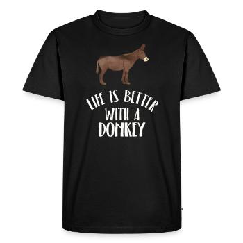 Animaux drôles Photos Donkey Animal Love Donkey - T-shirt Premium bio Homme - noir - Devant - Nico (187cm)