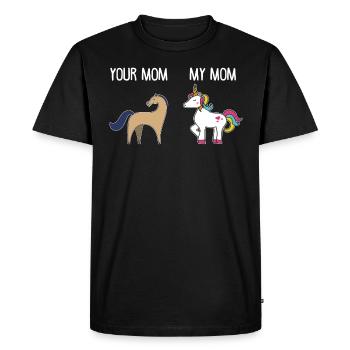 Licorne Licorne Drôle Animaux Maman Cheval - T-shirt Premium bio Homme - noir - Devant - Nico (187cm)
