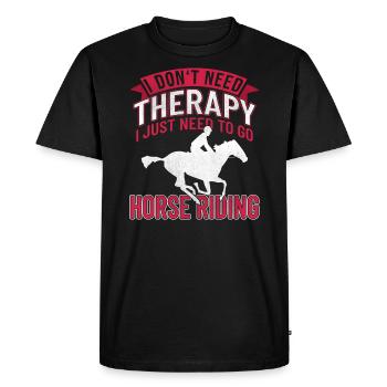 Cavalière Équestres Proverbes de chevaux Fou de cheval - T-shirt Premium bio Homme - noir - Devant - Nico (187cm)