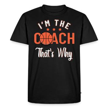 Basketball Coach Coach - Men's Premium Organic T-Shirt - black - Front - Nico (187cm)