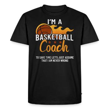 Basket-ball entraîneur coach basket-ball - T-shirt Premium bio Homme - noir - Devant - Nico (187cm)