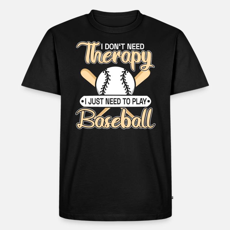 Baseball - Männer Premium Bio T-Shirt - Schwarz