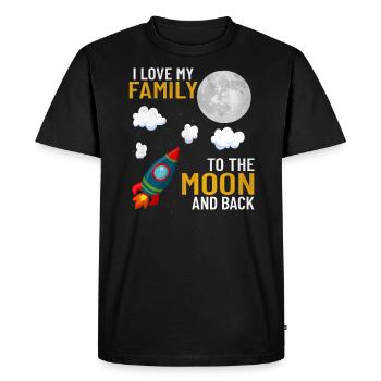 J'aime ma famille valeurs familiales mère papa - T-shirt Premium bio Homme - noir - Devant - Nico (187cm)