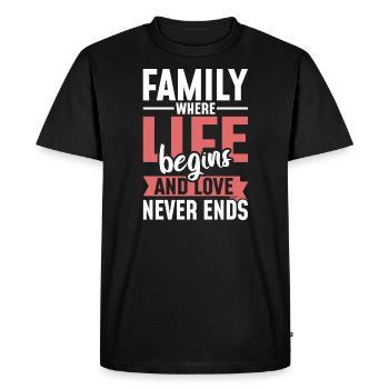 Valeurs familiales - T-shirt Premium bio Homme - noir - Devant - Nico (187cm)