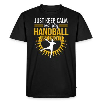 Handball de handball - T-shirt Premium bio Homme - noir - Devant - Nico (187cm)