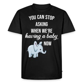 Cadeau de grossesse bébé - T-shirt Premium bio Homme - noir - Devant - Nico (187cm)