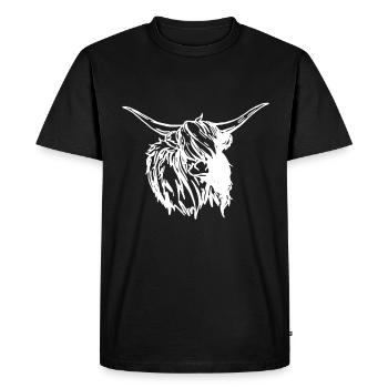 Vache veau boeuf fermier fermier silhouette cadeau - T-shirt Premium bio Homme - noir - Devant - Nico (187cm)