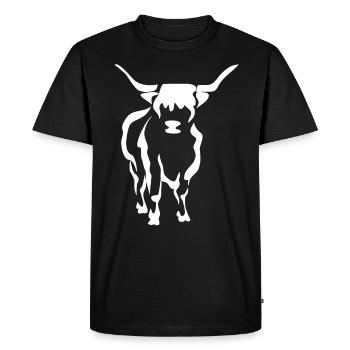 Vache veau boeuf fermier fermier silhouette cadeau - T-shirt Premium bio Homme - noir - Devant - Nico (187cm)